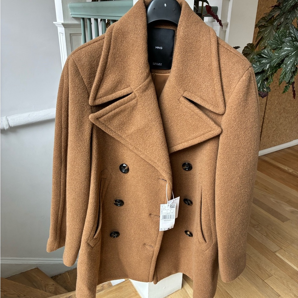 Mango Women's Tan Peacoat